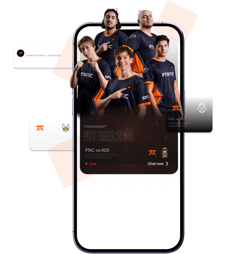 Artwork of the Fnatic iOS app in action.